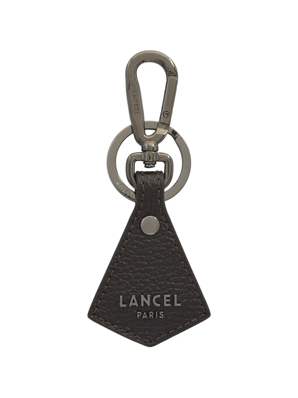 Lancel Pyramid grained-leather keyring Bruin
