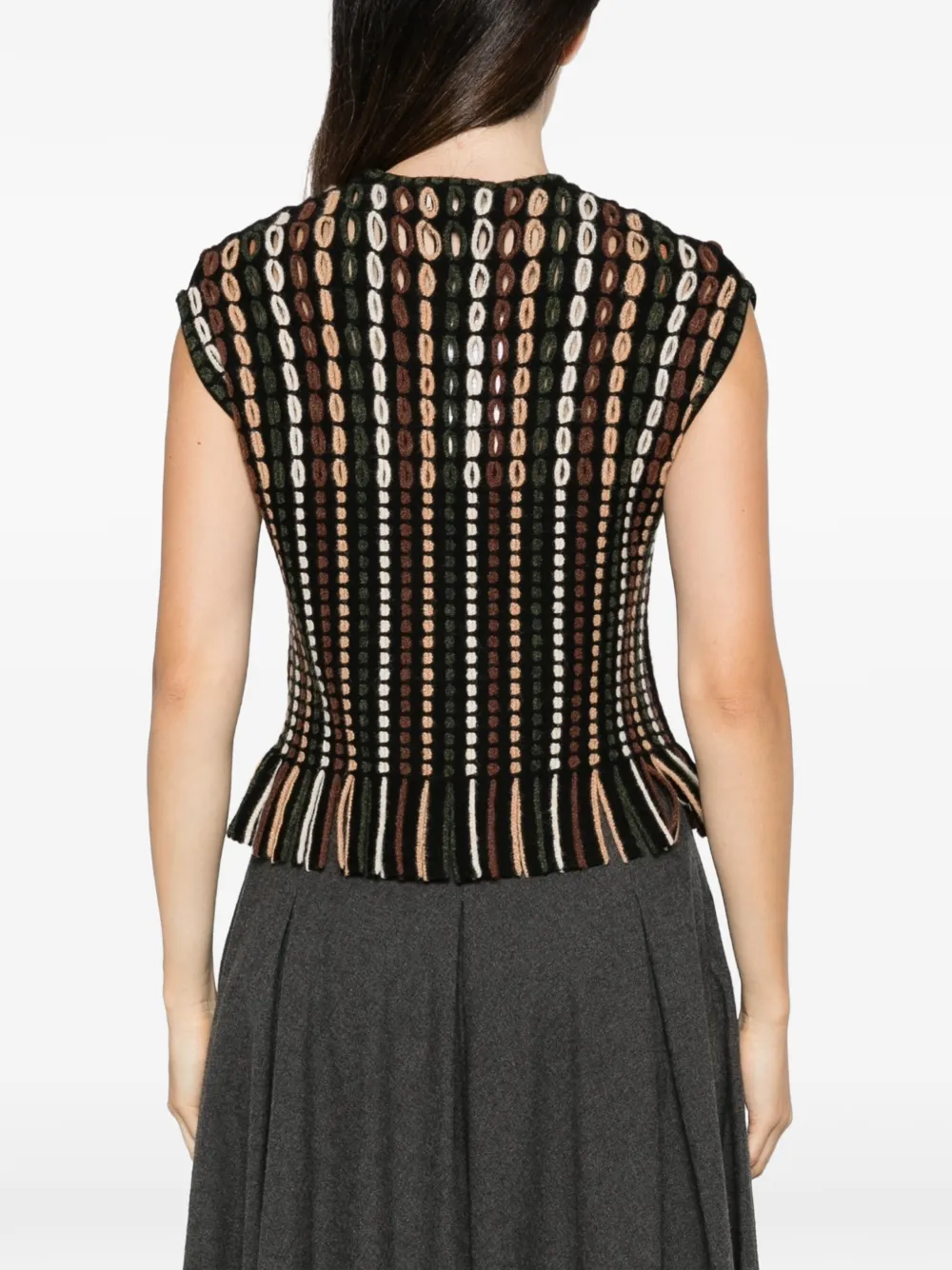 Ulla Johnson crochet-knit peplum top Zwart