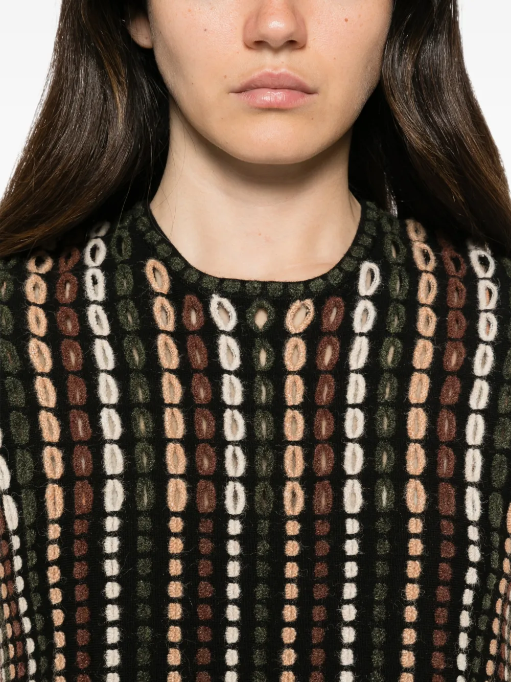Ulla Johnson crochet-knit peplum top Zwart