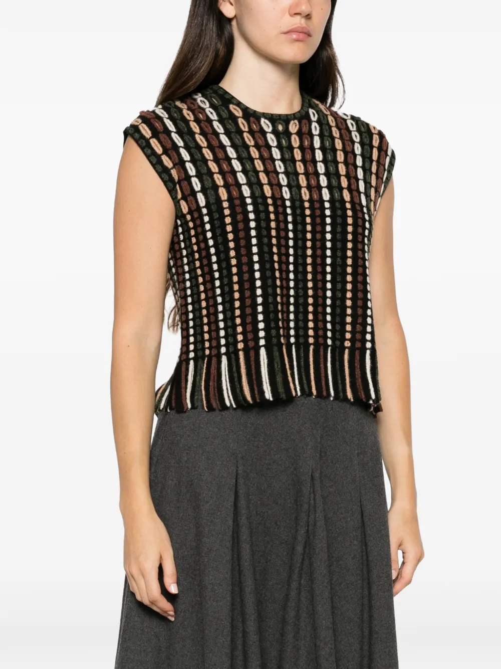 Ulla Johnson crochet-knit peplum top Zwart