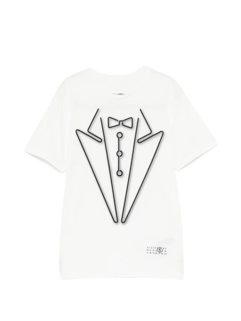 MM6 Maison Margiela Kids T-shirt in cotone con stampa smoking - Bianco