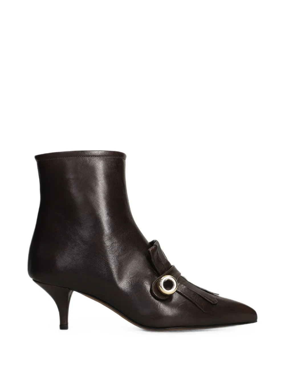 Roberto Festa Fringe-detail Leather Ankle Boots In Brown