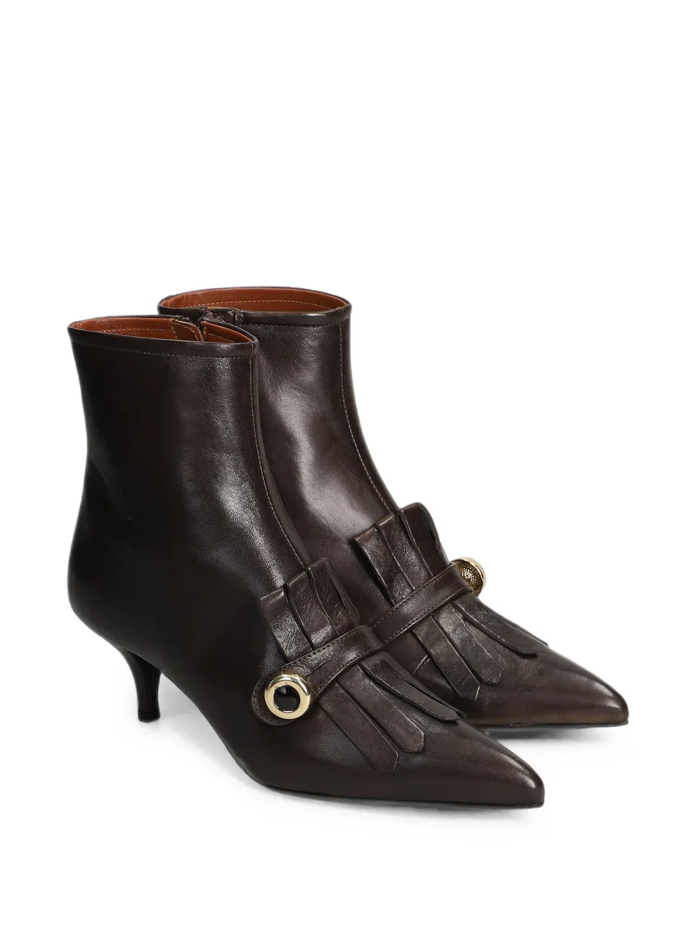 Roberto Festa fringe-detail leather ankle boots Bruin