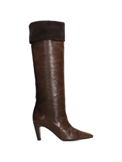ALCHIMIA Geraffte Stiefel mit Wildlederbesatz
