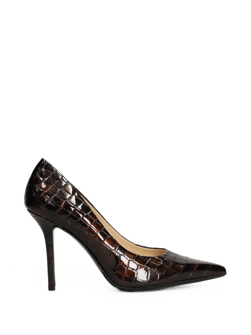 Fabio Rusconi Croc-effect Pointed-toe Pumps In Multi
