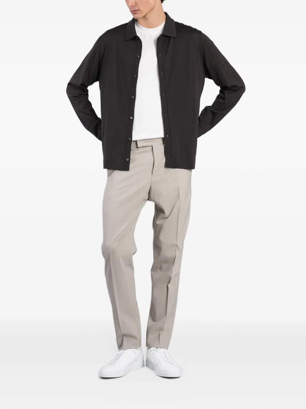 Roberto Collina knitted long-sleeve cardigan Bruin