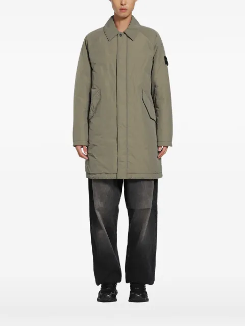 Stone Island logo-patch raglan-sleeve coat