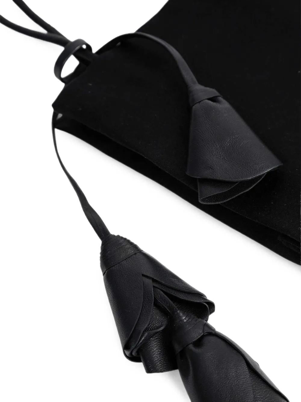 Magda Butrym Julia Floral-embellished Silk Shoulder Bag in Black, view 3
