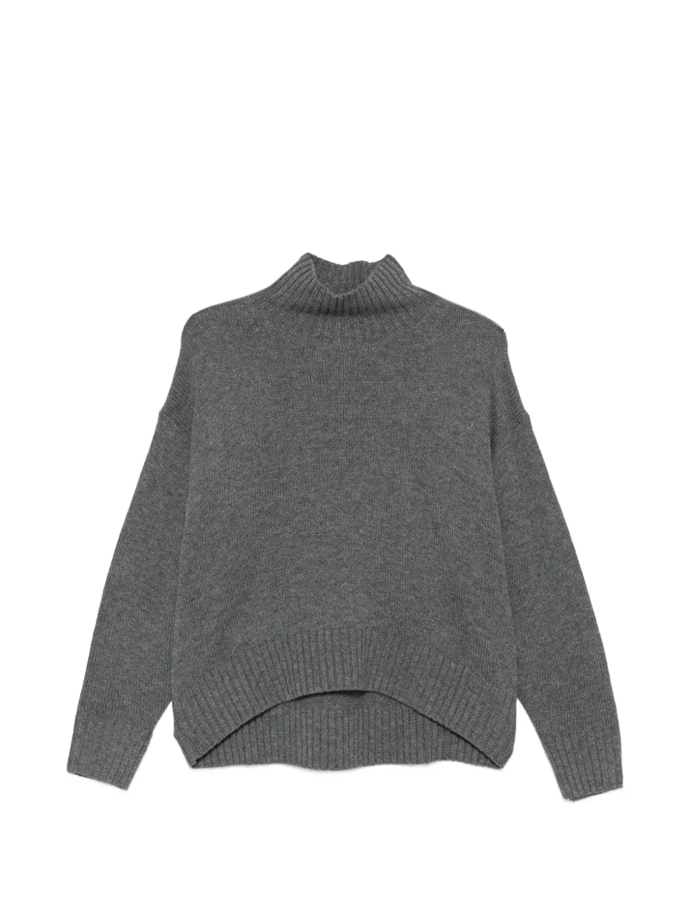 Luisa Cerano high-low turtleneck sweater - Grigio