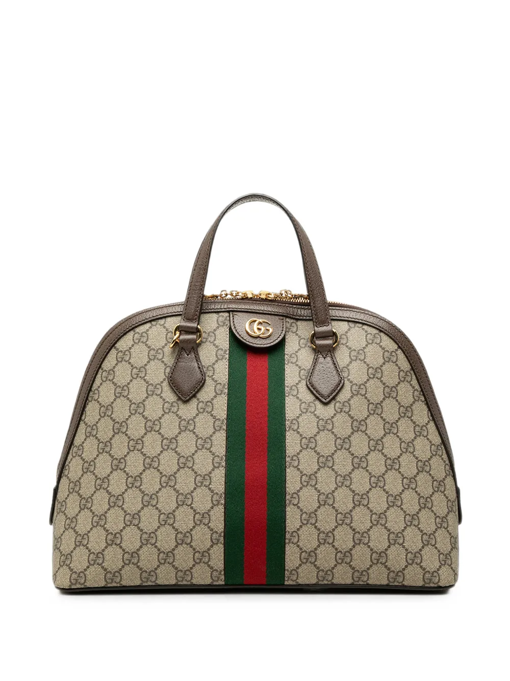 Gucci Pre-Owned Borsa a tracolla Ophidia media in tessuto GG Supreme con decorazione Web 2016-2026 - Toni neutri