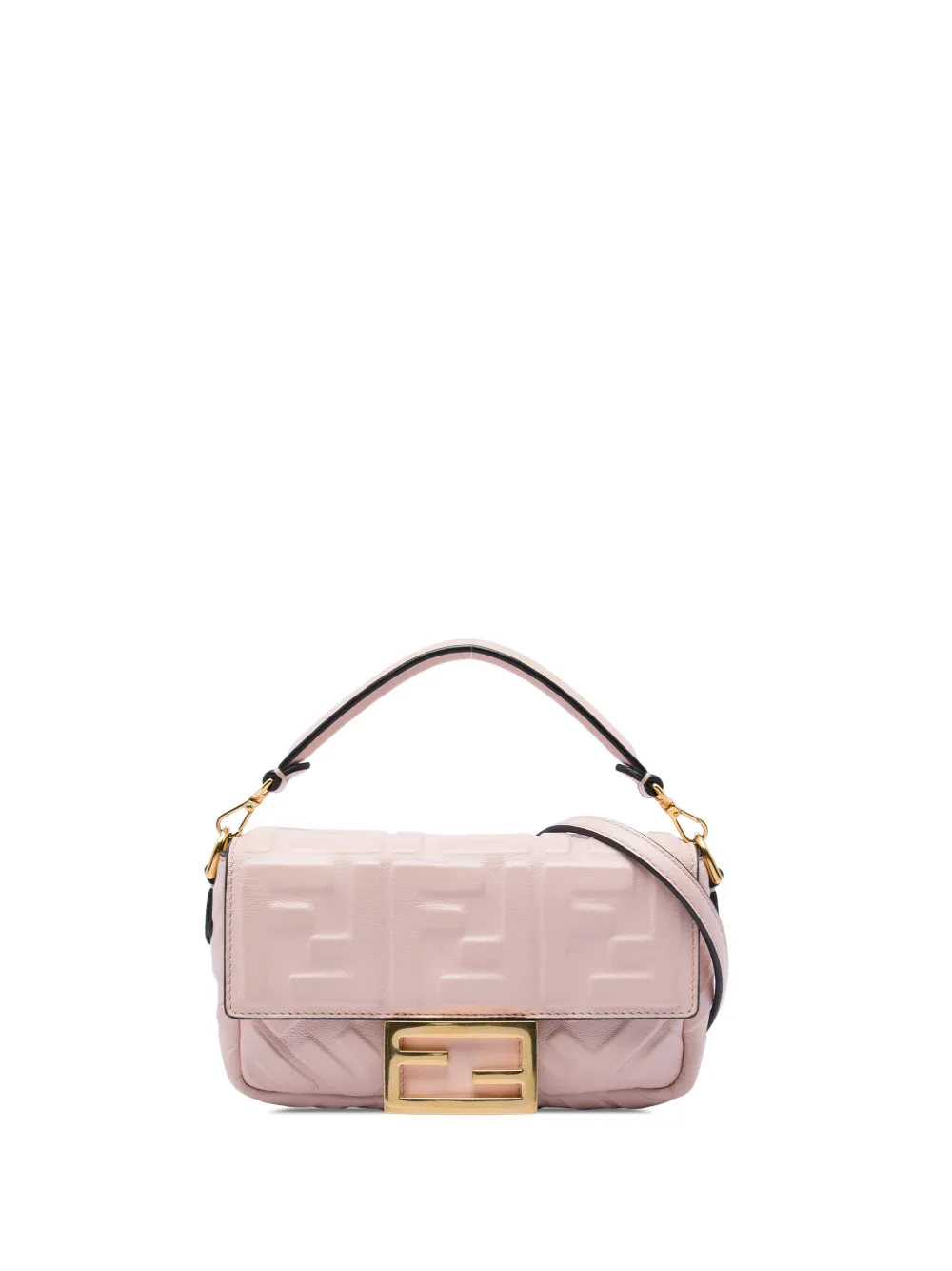 Fendi Pre-Owned 2010-2026 Mini Zucca Embossed Leather Baguette satchel - Rosa