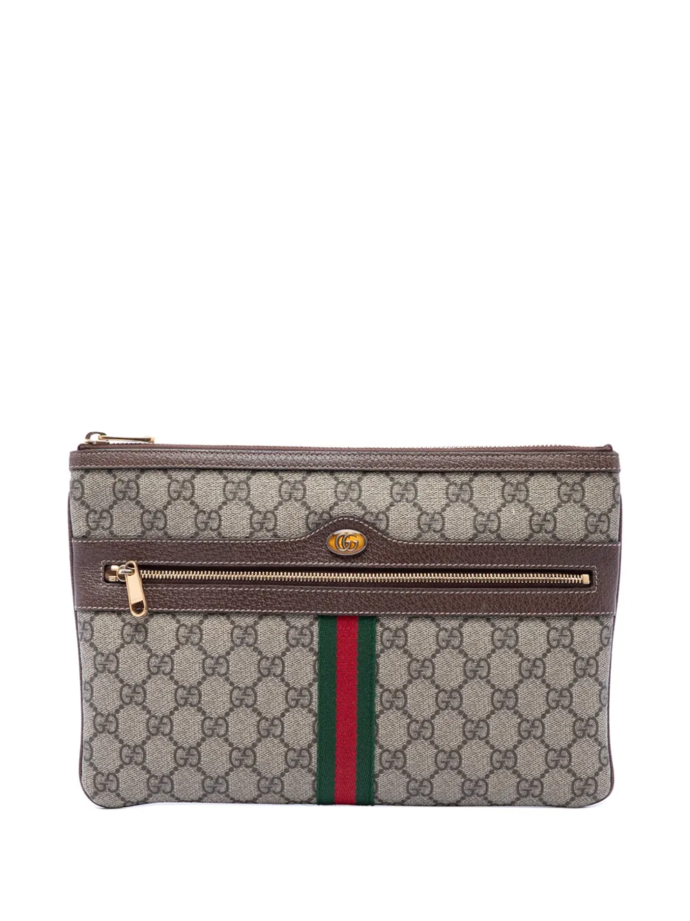 Gucci Pre-Owned Clutch Ophidia in tessuto GG Supreme con decorazione Web 2016-2026 - Toni neutri