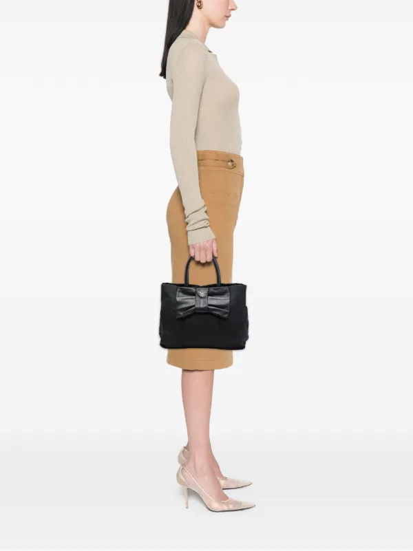 Prada Pre-Owned 2013-2026 Tessuto Fiocco Bow Tote Bag | Black
