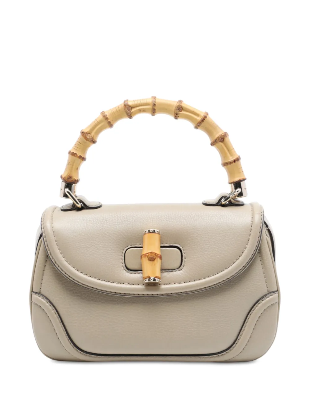 Gucci Pre-Owned 2016-2026 Medium Calfskin New Bamboo satchel - Marrone