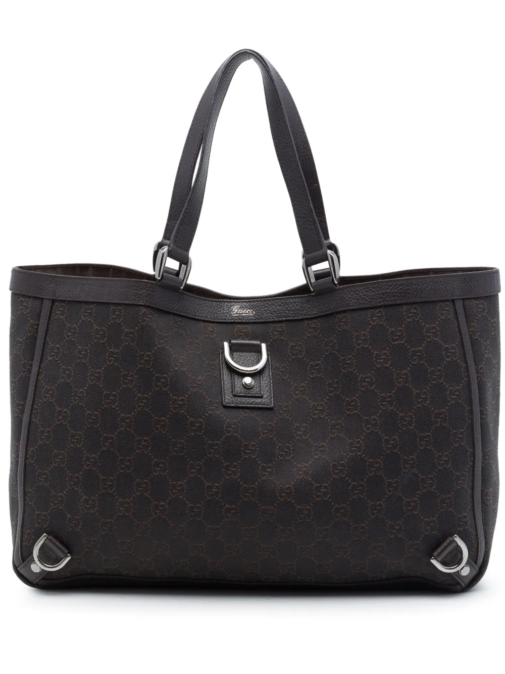 Gucci Pre-Owned 2016-2026 GG Denim Abbey D Ring tote bag - Marrone