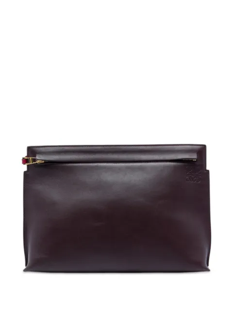 Loewe Pre-Owned tofarvet Anagram T Pouch clutch i læder fra 2017