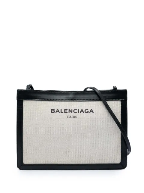 Balenciaga Pre-Owned 2017 Canvas Navy Pochette crossbody bag