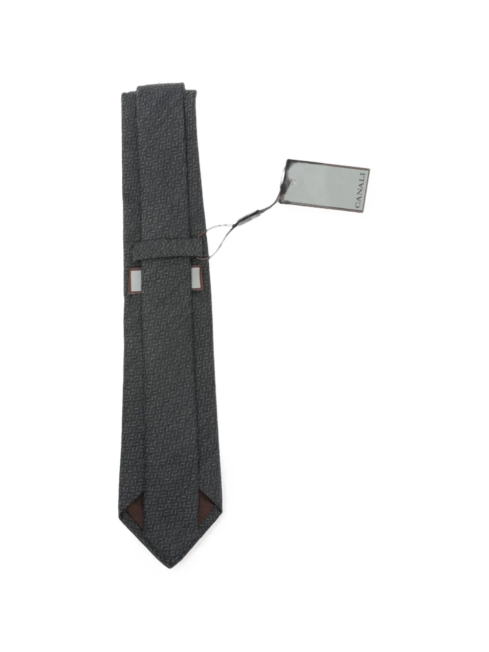 Canali Stropdas met mandweefsel Grijs