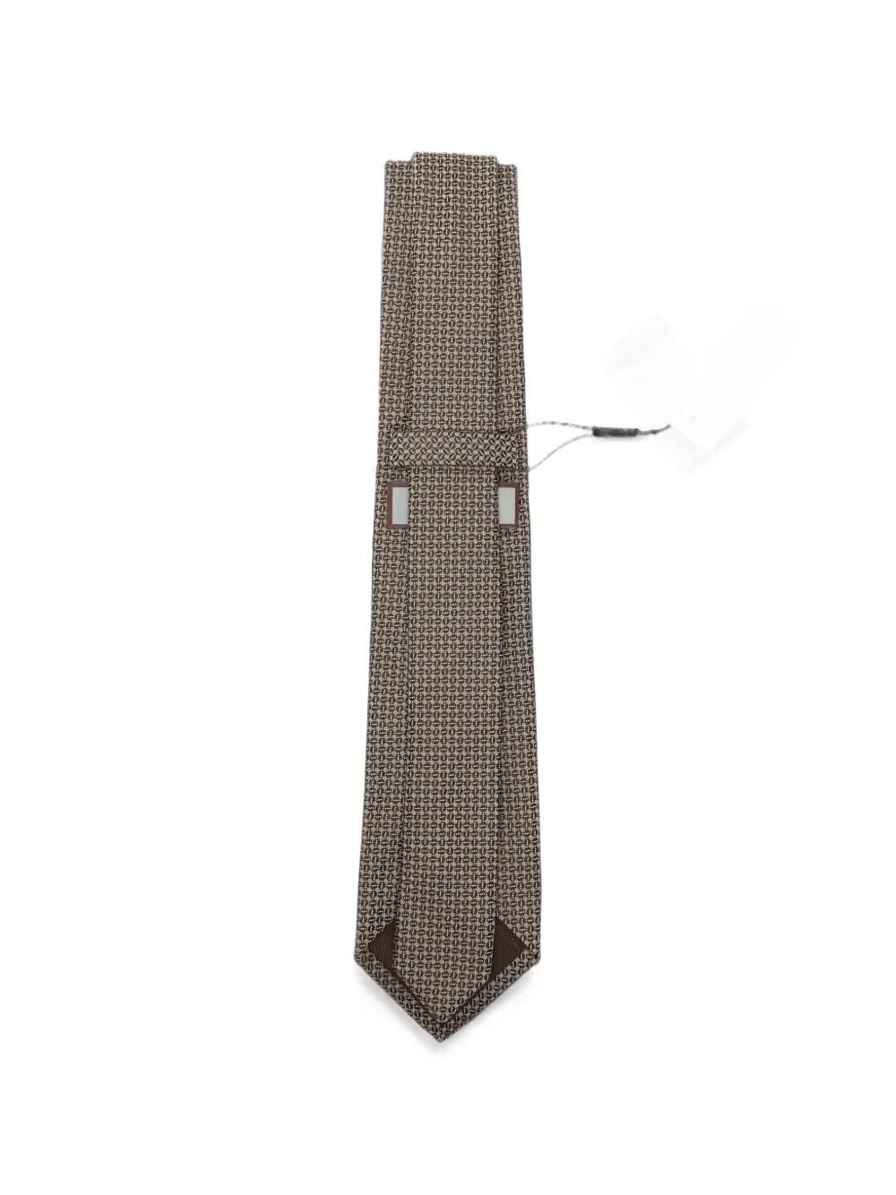 Canali Stropdas met geometrisch patroon Bruin