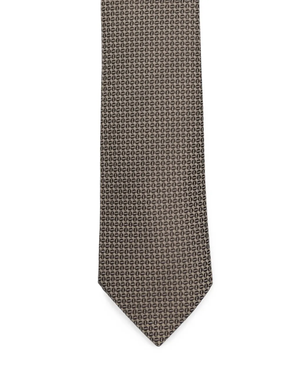 Canali Stropdas met geometrisch patroon Bruin