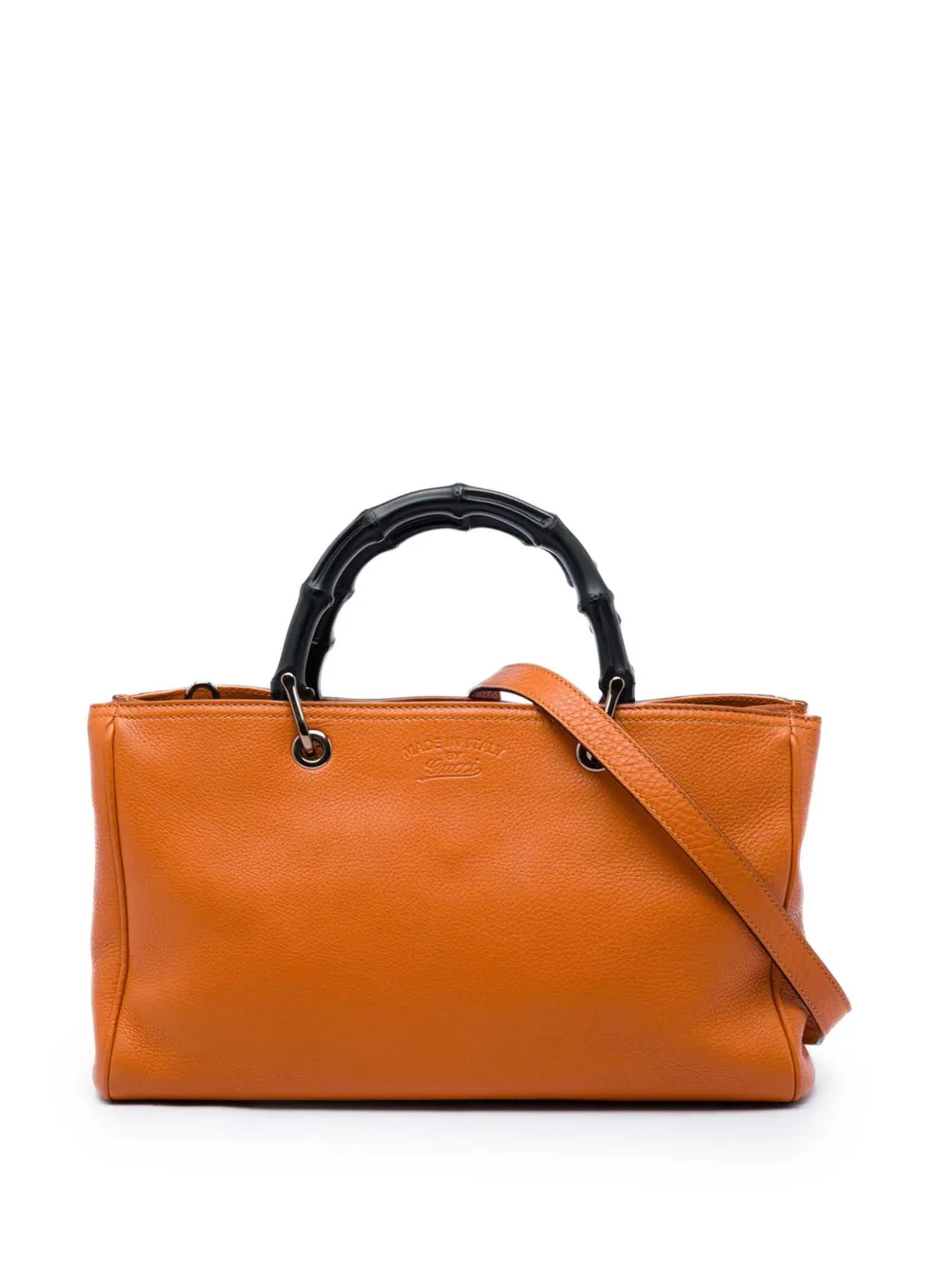 Gucci Pre-Owned 2016-2026 Medium Calfskin Bamboo Shopper satchel - Arancione