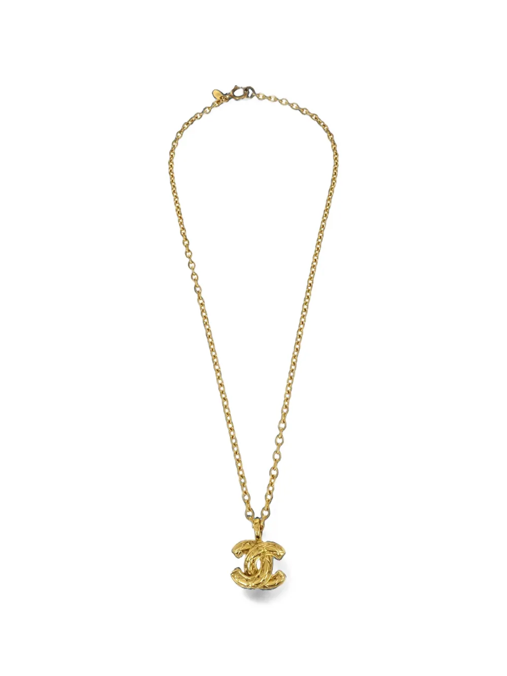 CHANEL Pre-Owned 1990-2000 Halskette mit CC-Anhänger - Gold