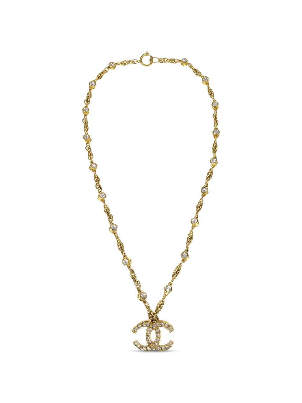 CHANEL Pre-Owned Collana con pendente CC 1990-2000 - Oro