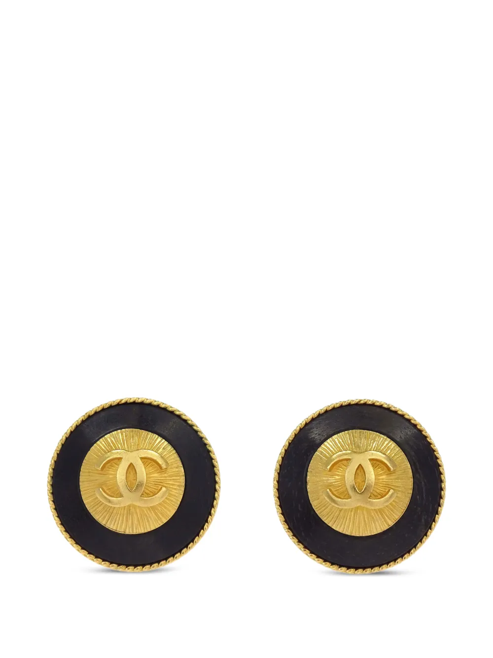 CHANEL Pre-Owned 1993 CC Interlocking clip-on earrings - Oro