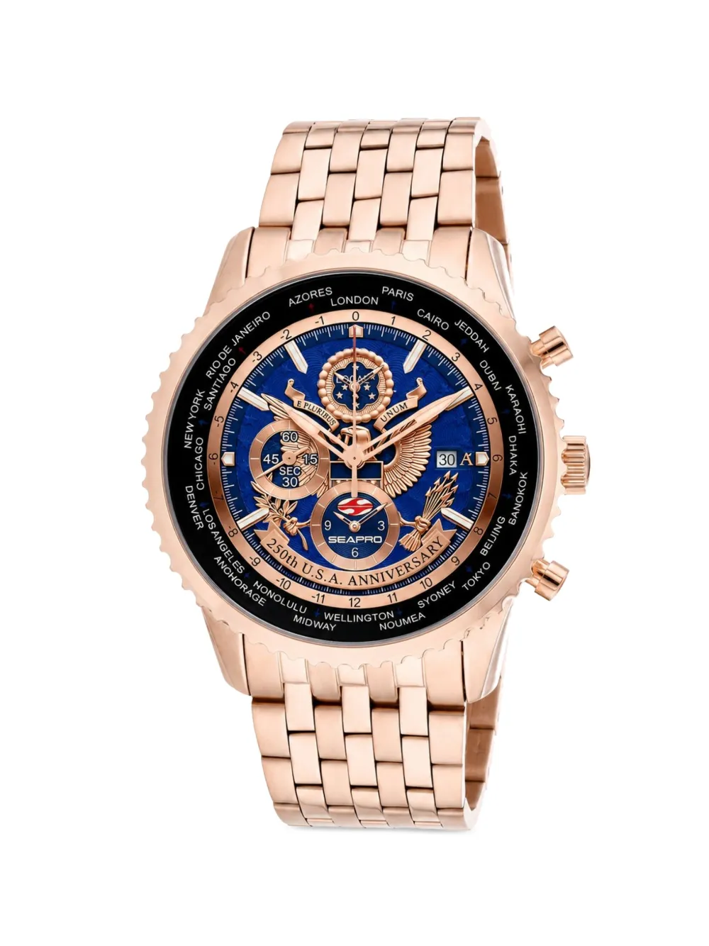 SEAPRO Meridian World Timer GMT 45mm watch - Blu