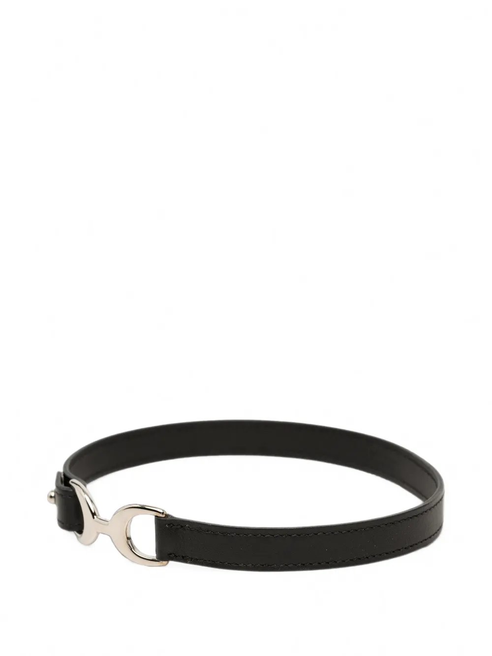 Hermès Pre-Owned 2011 Swift Palladium Plated Pavane Double Tour Bracelet costume bracelet - Schwarz