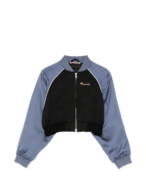 Marni Kids colour-block logo embroidered  jacket
