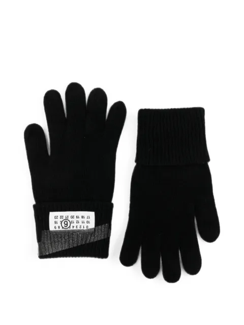 MM6 Maison Margiela Kids logo-patch ribbed gloves