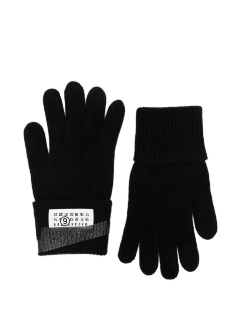 MM6 Maison Margiela Kids logo-patch ribbed gloves