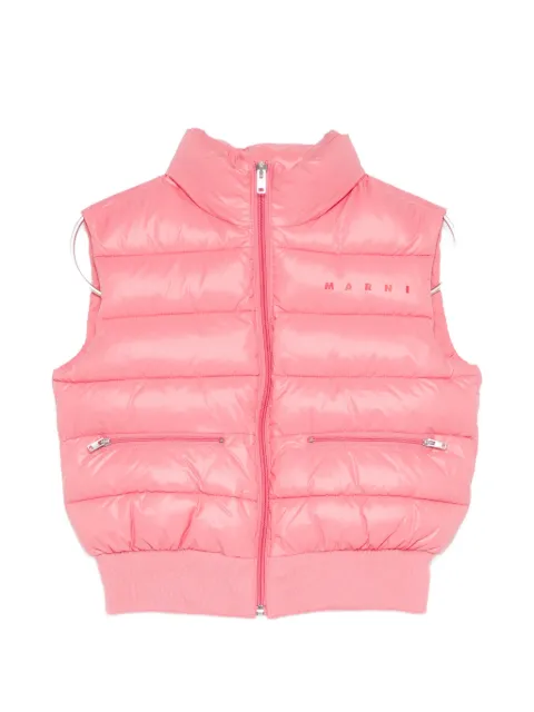 Marni Kids logo-print quilted gilet