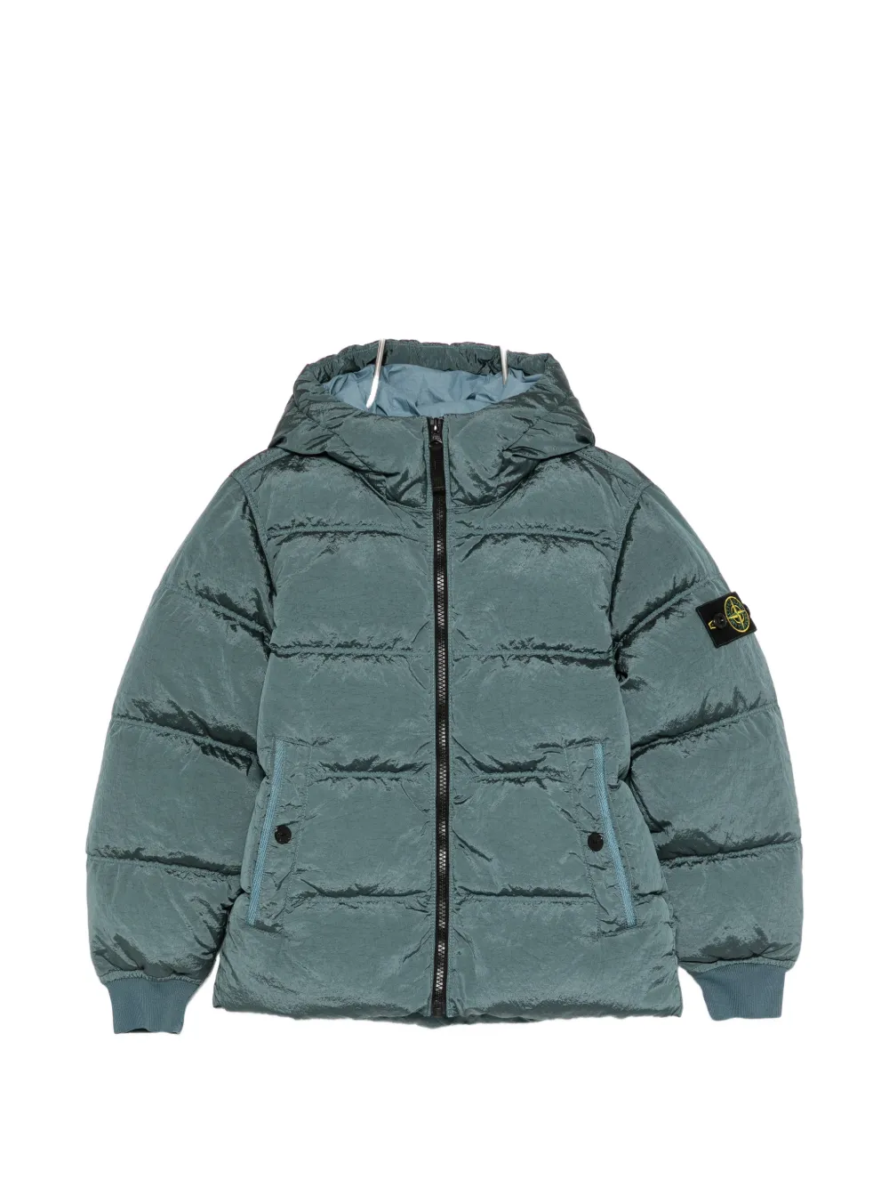 Stone Island Junior quilted hood jacket - Blau