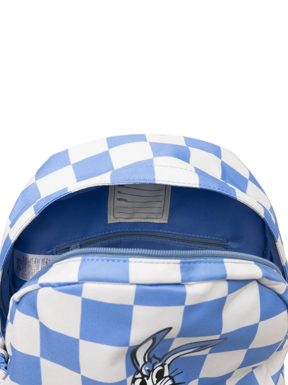 Kenzo Kids Geruite rugzak met konijnenpatroon Blauw