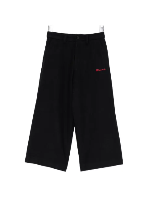 Marni Kids logo embroidered trousers