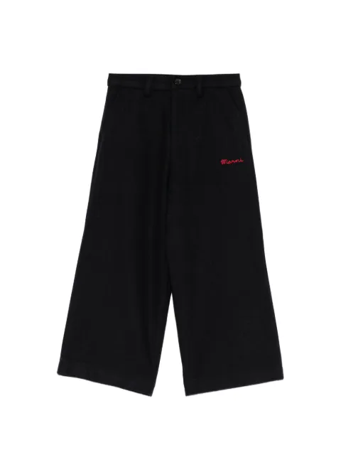 Marni Kids pantalon slim à logo brodé