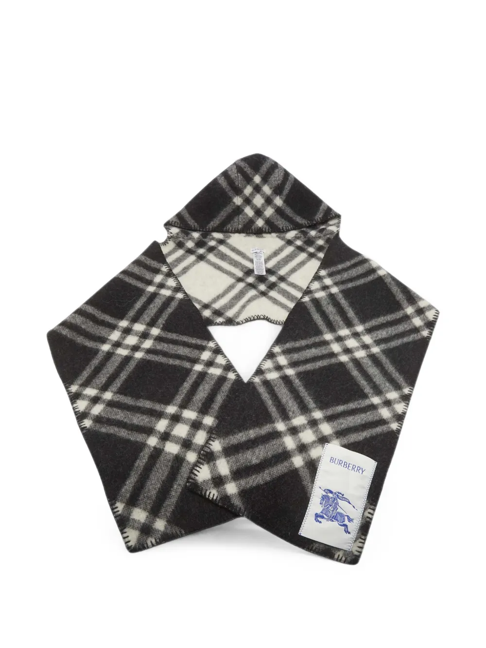 Burberry Pre-Owned check hooded scarf - Nero
