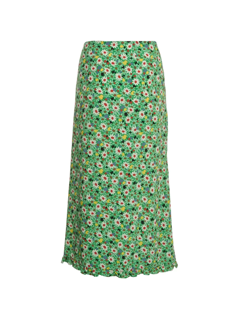 Miu Miu Pre-Owned botanical-print A-line midi skirt - Verde