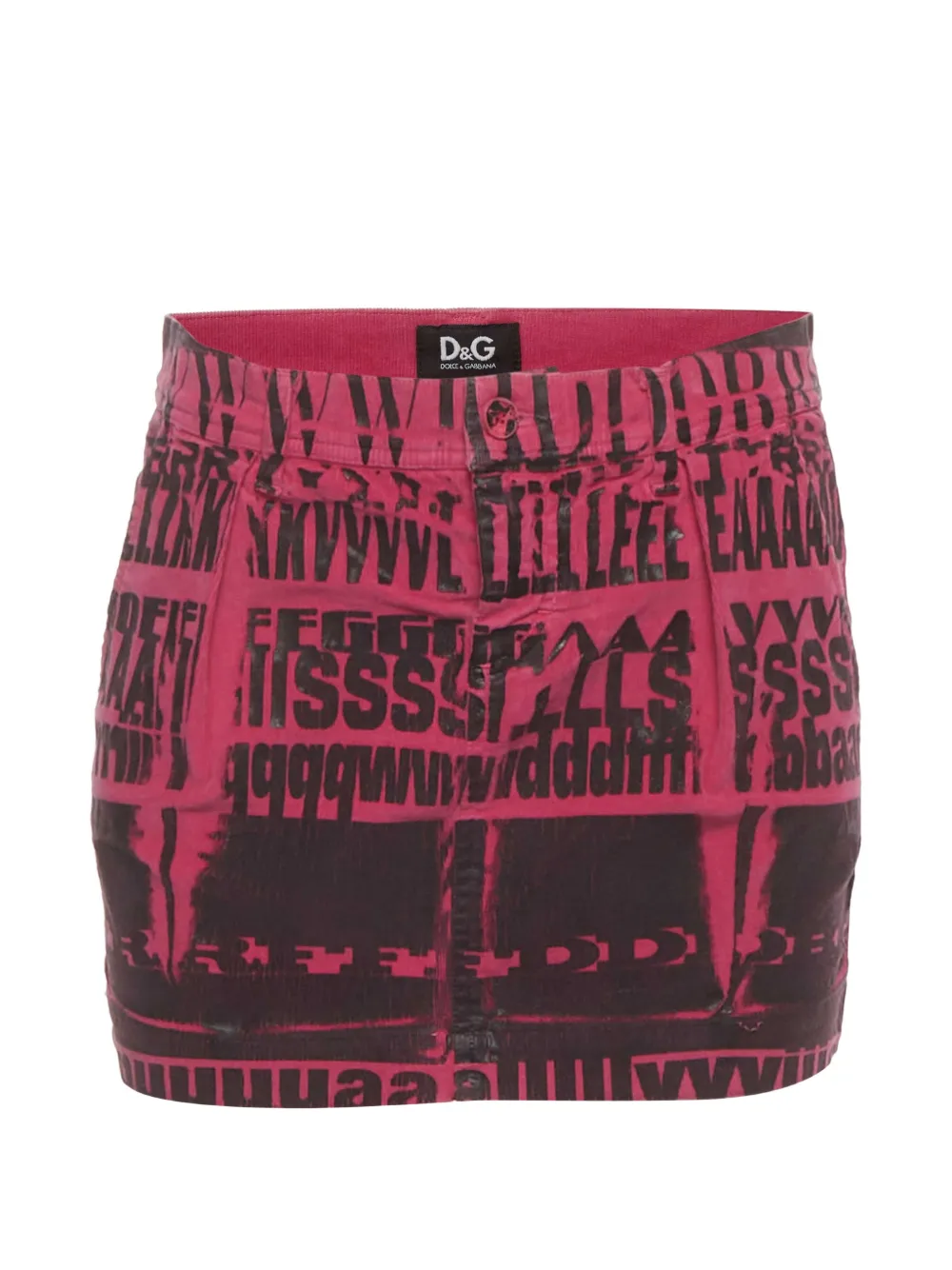 Dolce & Gabbana Pre-Owned mini printed pleated corduroy skirt - Rosa