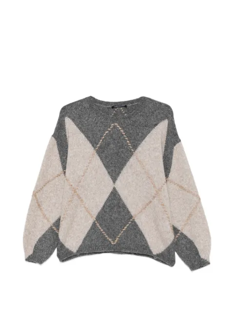 Luisa Cerano argyle-patterned whipstitch-trim sweater