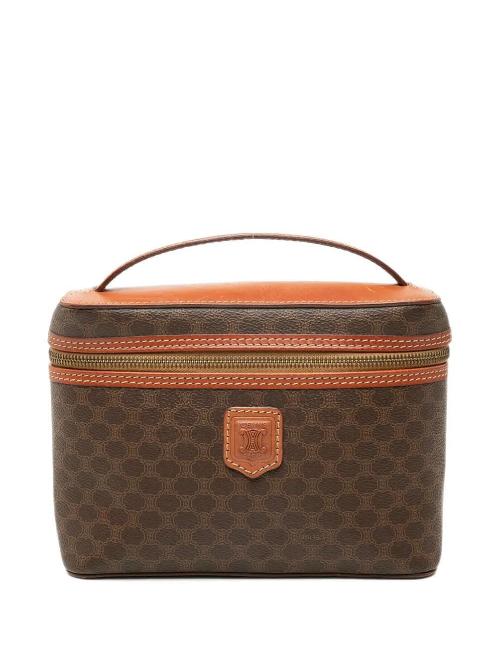 Celine Pre-Owned 1994 Macadam Coated Canvas vanity bag - Marrone