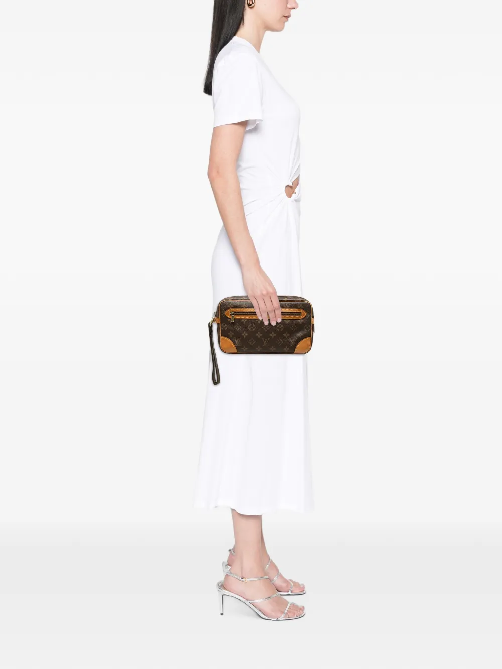 Louis Vuitton Pre-Owned 1998 Monogram Marly Dragonne GM clutch bag - Marrone