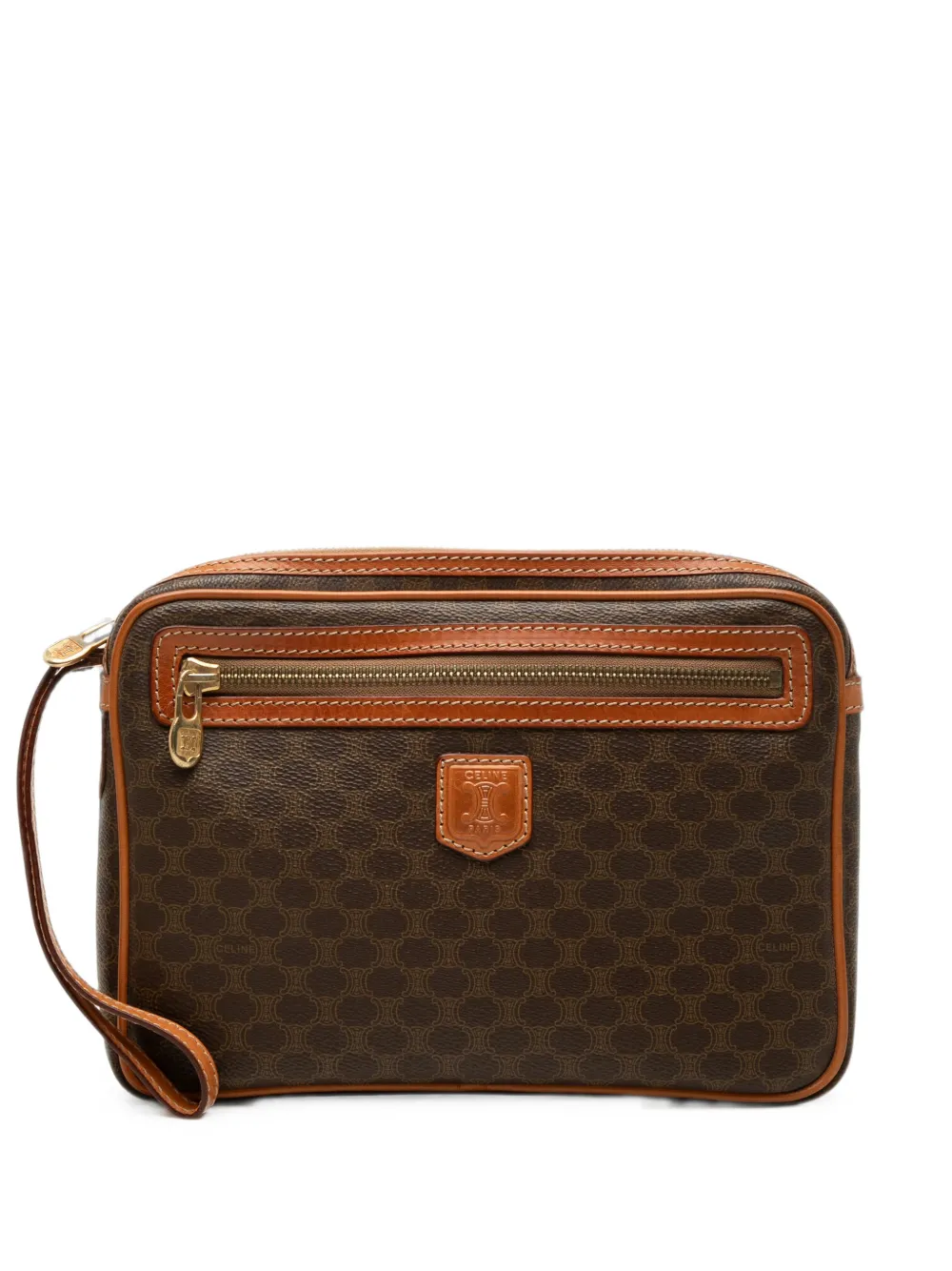 Celine Pre-Owned 1991 Macadam Coated Canvas clutch bag - Marrone