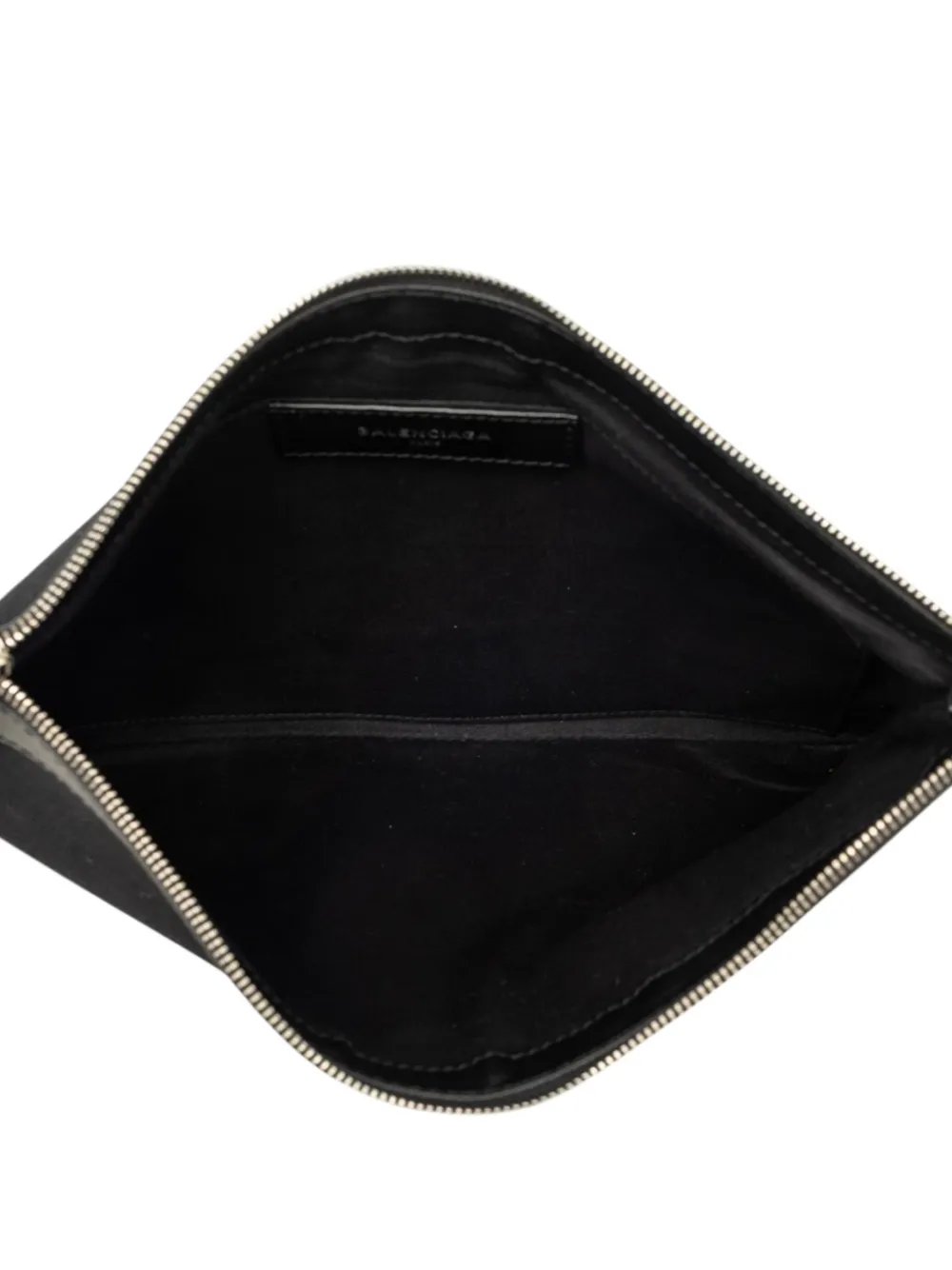 Balenciaga Pre-Owned 2018 M Navy Clip canvas clutch Zwart