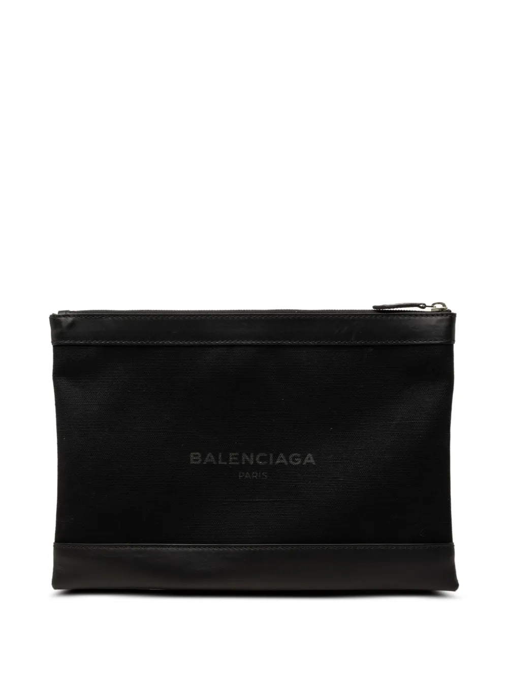 Balenciaga Pre-Owned 2018 Canvas Navy Clip M clutch bag - Nero