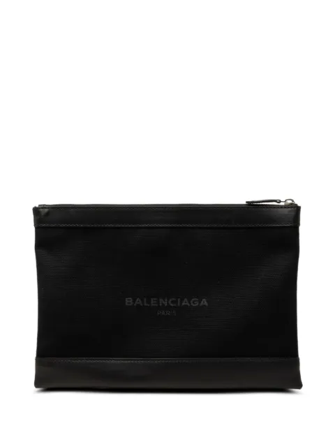 Balenciaga Pre-Owned 2018 Canvas Navy Clip M clutch bag