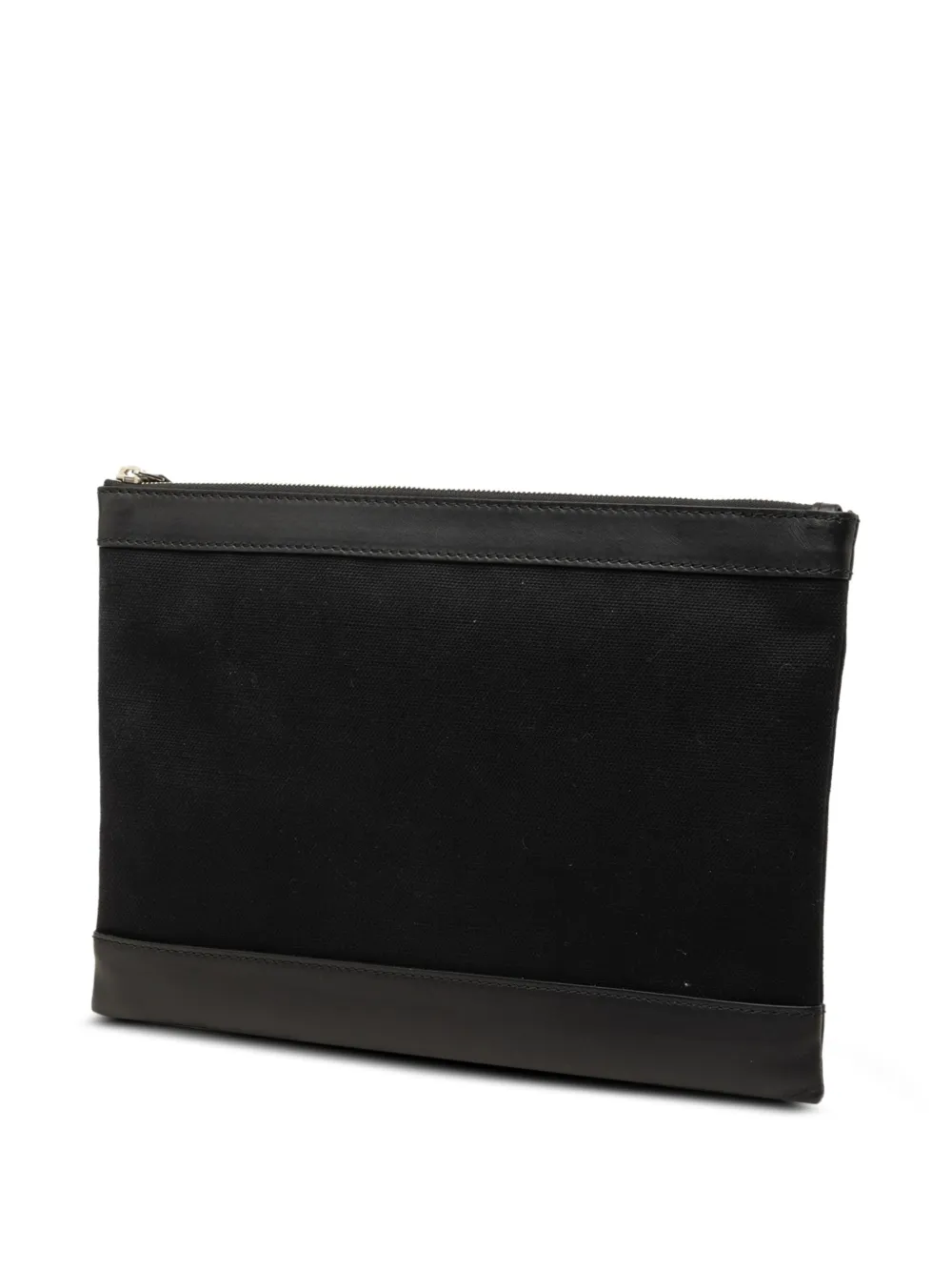 Balenciaga Pre-Owned 2018 M Navy Clip canvas clutch Zwart