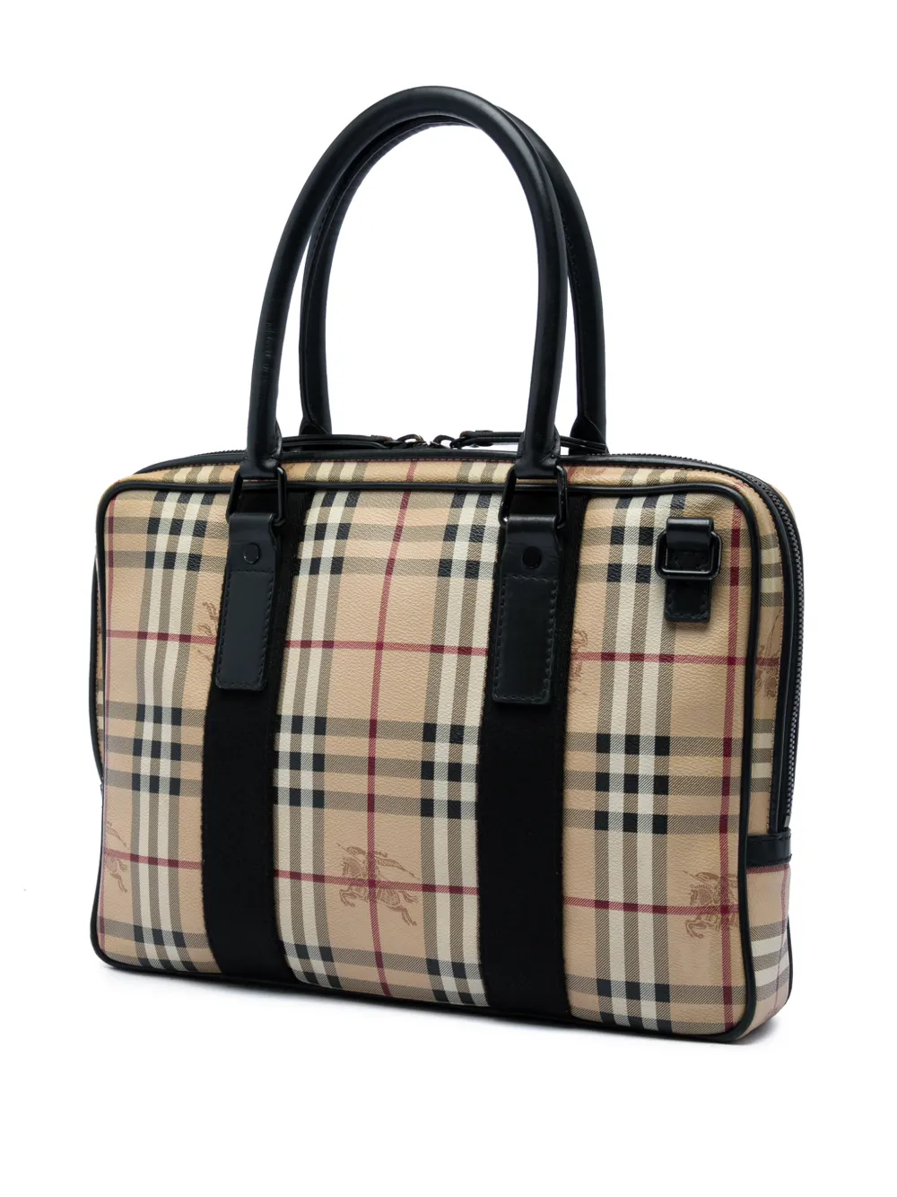 Burberry Pre-Owned 2000-2017 Haymarket geruite canvas aktetas Beige
